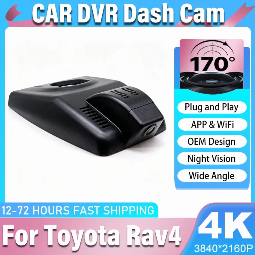 For Toyota Rav4 XA50 XA40 XU80 2019-2025 4K Dash Cam for Car Camera Recorder Dashcam WIFI Car Dvr Recording Devices Accessories