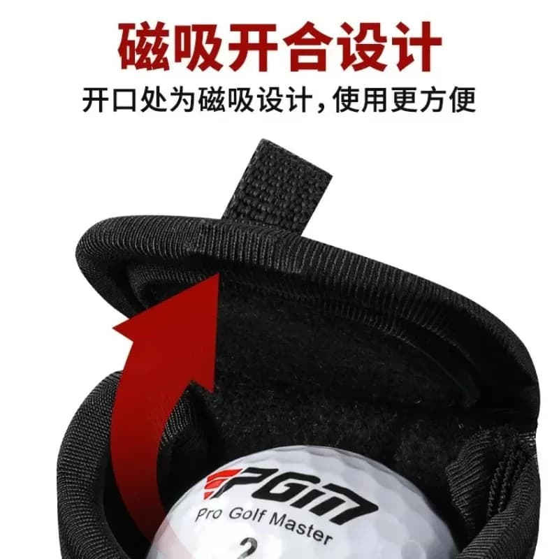 Custodia Protettiva Portatile PGM per Palline da Golf, Borsa da Cintura Uomo/Donna con Clip per Palline, Contiene 2 Palline, Mini Borsa in Peluche Spesso e Conveniente