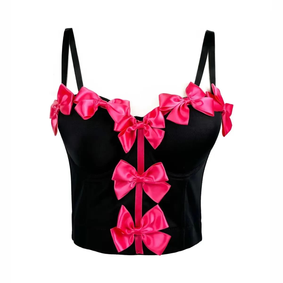 Party Cute Corset Bow Crop Top Women Shaper Canotta Bralette Underwear Sexy Lingerie Fashion Clothing Rave Bustier Summer vest