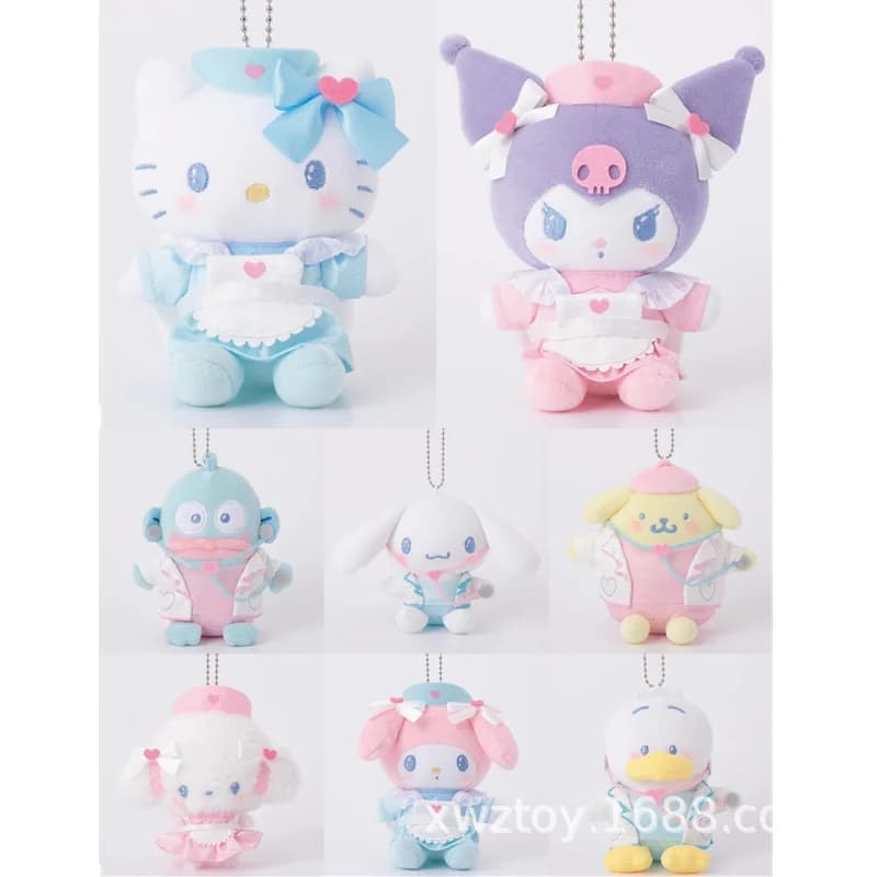 Portachiavi Peluche Kawaii Sanrio Cogimyun Cinnamoroll My Melody, Decorazione per Borsa e Zaino Studenti, Regalo di Pasqua