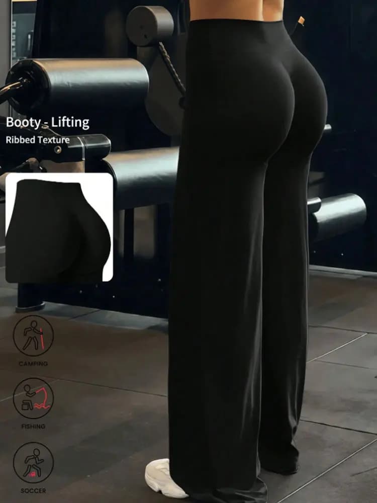 Women's High Waist Soft Wide Leg Yoga Pants Tummy Control Hip Lifting Comfort Sweatpants For Fitness Running Outdoor Activities