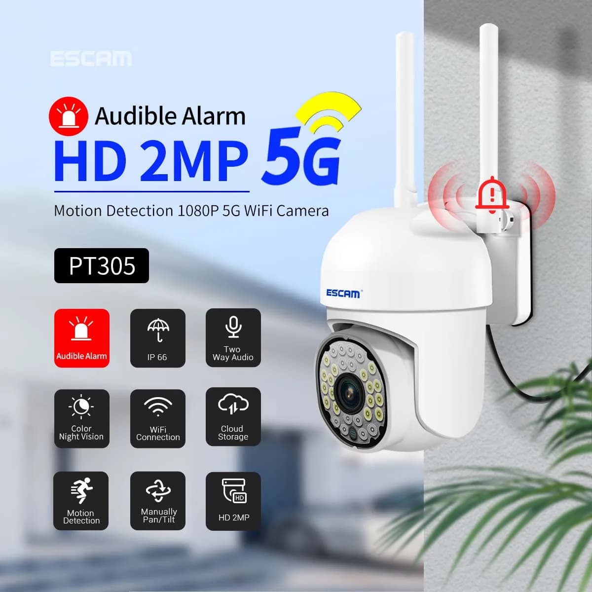 2MP 1080P YiLot APP 5G Wireless PTZ IP Dome Camera AI Rilevazione umanoide Full Color Home Security CCTV Baby Monitor