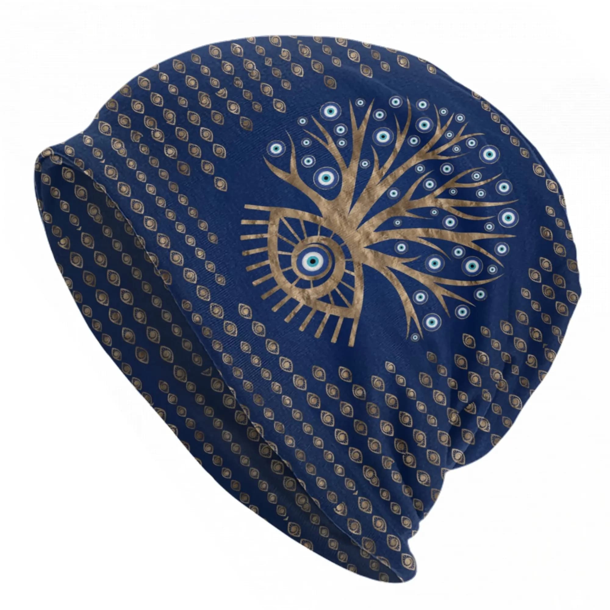 Beanie Hats with Greek Amulet Against the Malocchio (Nazar) and Tree of Life, Boho Style, Hot Copricapo/Berretti