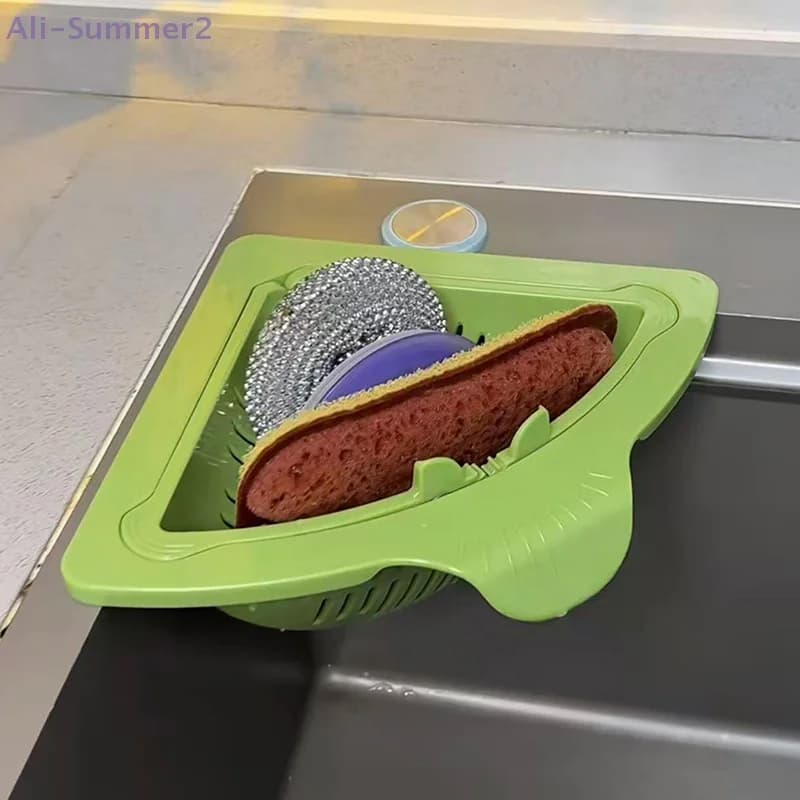 Cestello raccoglitore di rifiuti alimentari con filtro per lavello da cucina magnetico con manico Triangolo anti-intasamento Filtro per lavello Accessori da cucina