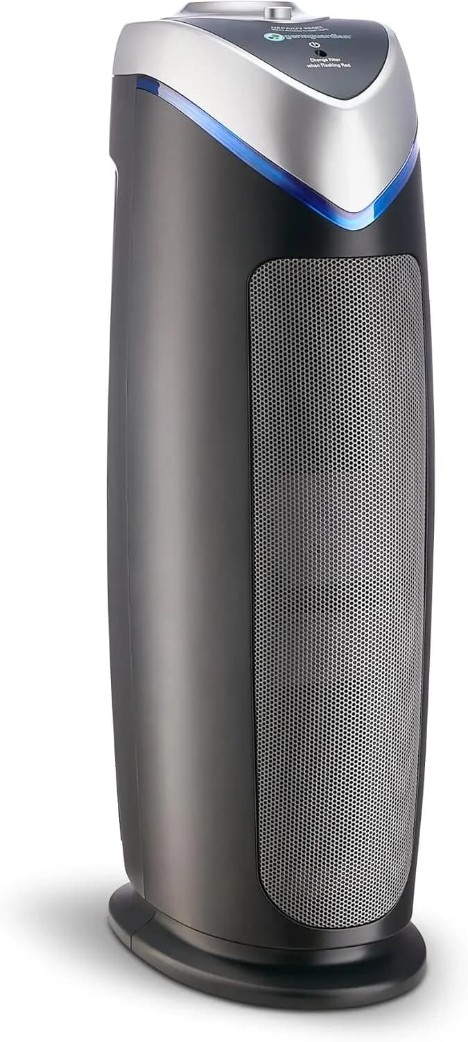 Purificatore d'aria HEPA 4 in 1 per ambienti di grandi dimensioni fino a 743 mq. Ft., Luce UV-C e riduzione degli odori, Tower Grey