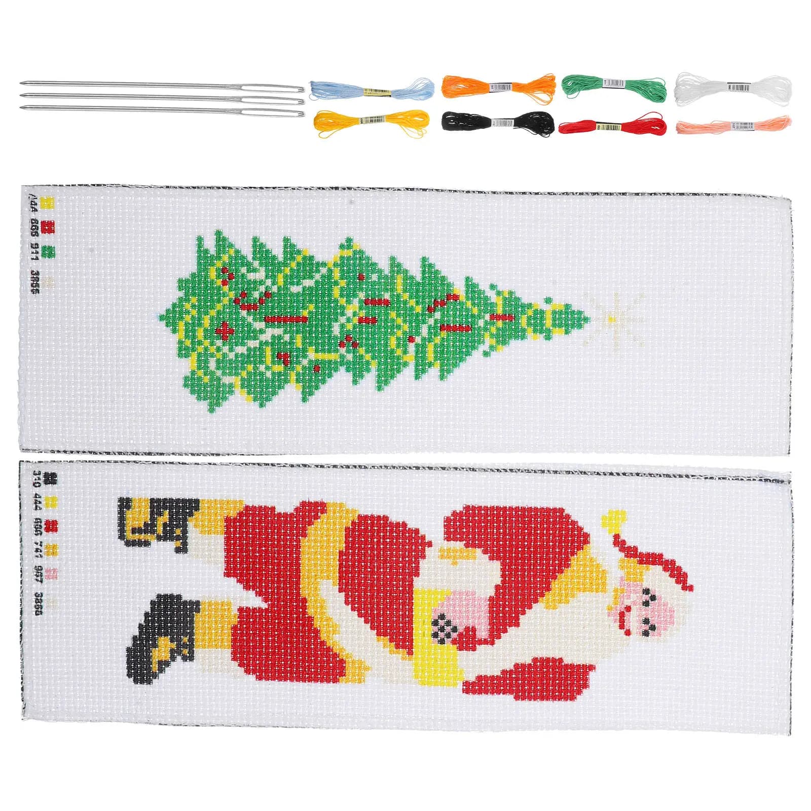 2 Set di Kit per Segnalibri Natalizi da Ricamare, Facili Fai-da-Te, Set di Materiali per Segnalibri a Punto Croce per Principianti, Cucito Creativo