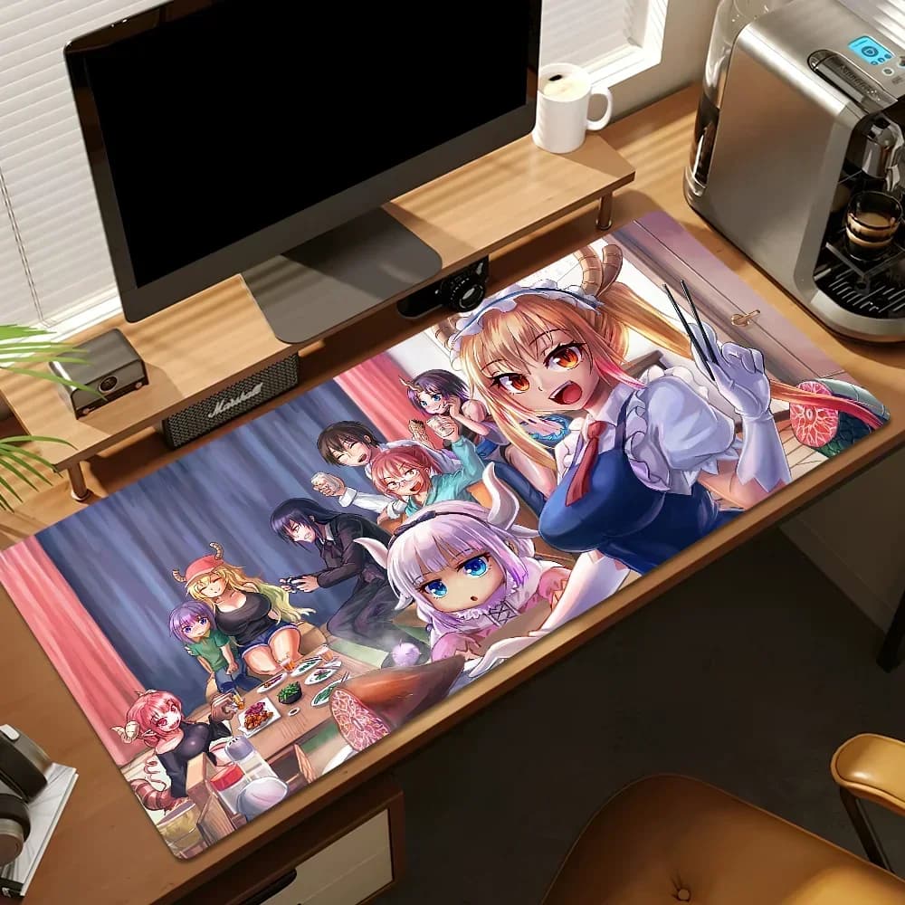 Miss Kobayashis Dragon Maid per PC Tappetini per mouse grandi Tappetino per mouse da gioco da scrivania con bordi cuciti Base estesa