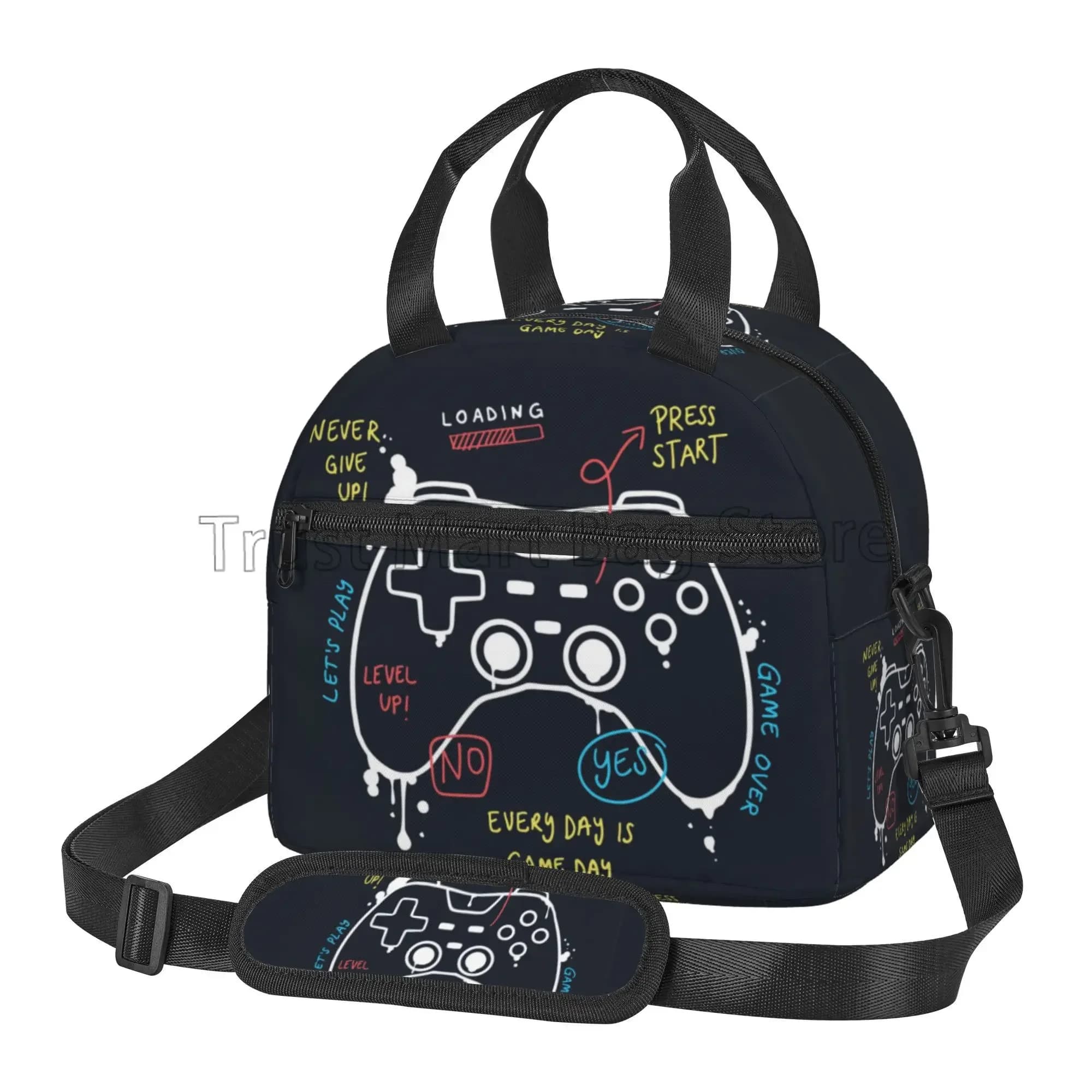 Borsa per il pranzo termica per controller per videogiochi Borsa per il pranzo termica portatile riutilizzabile Bento Tote per picnic da viaggio scolastico per ragazzi e ragazze