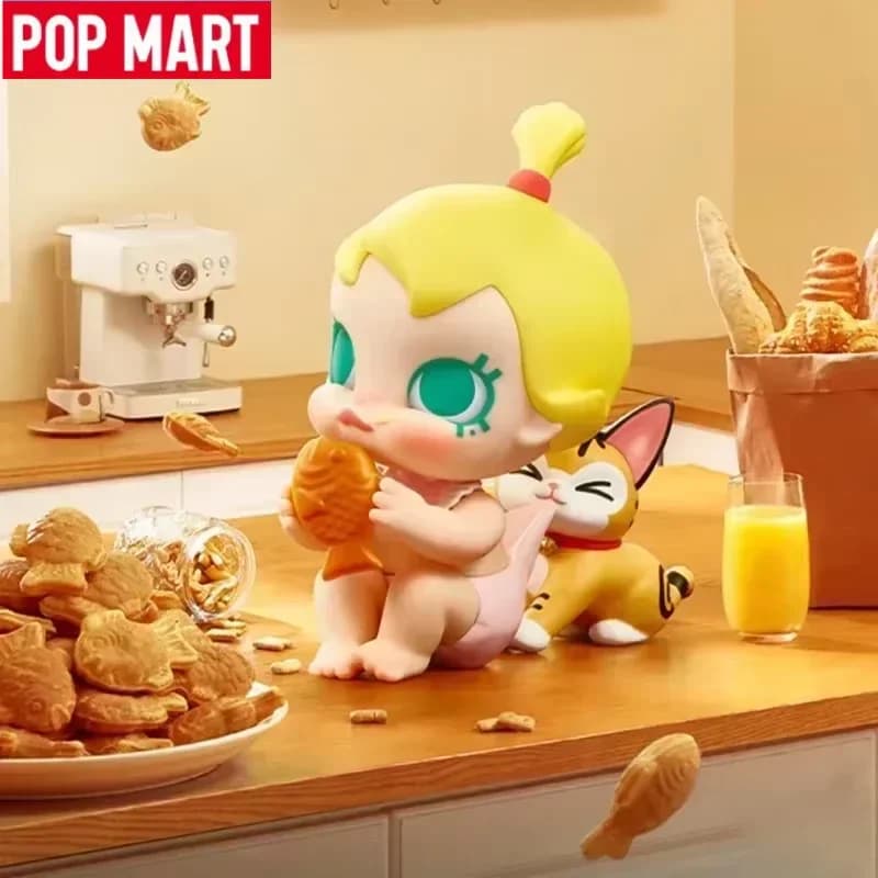 POP MART Serie Baby Molly & Baby Tabby Blind Box, Statuette Anime Carine, Ornamenti da Scrivania, Regalo Misterioso per Ragazze, Giocattoli da Collezione