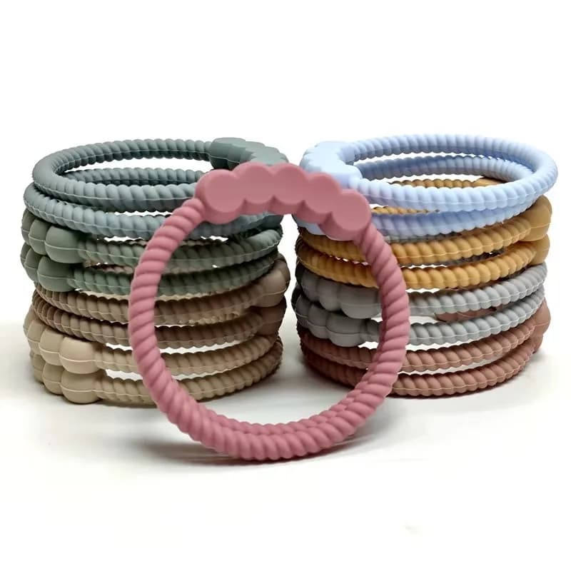 1/3/9 pezzi Anello in silicone giocattoli per la dentizione cartoni animati massaggiagengive in silicone alimentare adatto per la dentizione del bambino gioco quotidiano