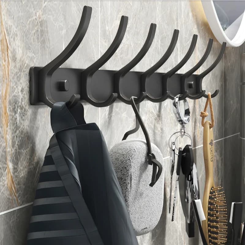 YUNJIEYA Nero bianco Pieghevole Ganci per accappatoio Appendiabiti Chiodo Appendiabiti da parete Ganci Appendiabiti per Bagno Accessori da cucina