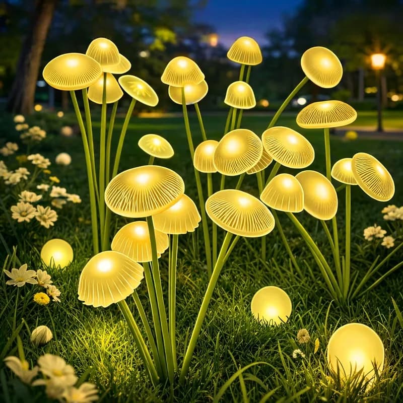 Solar Mushroom Stake Lights LED Fairy Lamp IP65 Waterproof Outdoor Garden Lawn Yard Pathway Landscape Decor