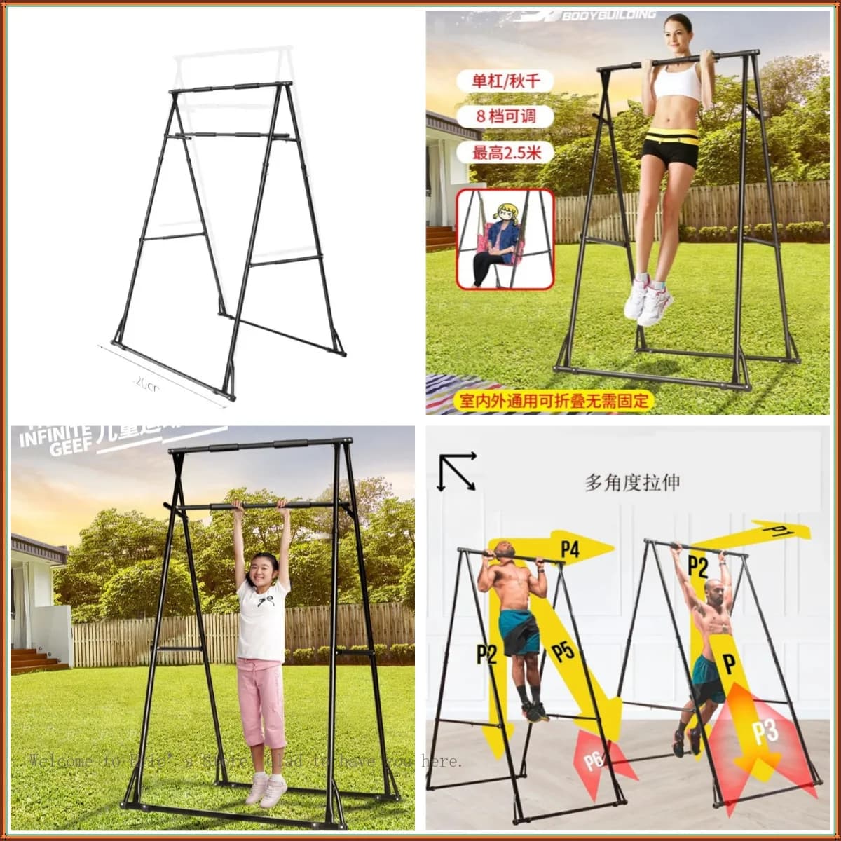 Nuovo Dispositivo per Trazioni a Barra Orizzontale 2026, Economico, per Interni ed Esterni, Attrezzatura Fitness per Adulti e Bambini, Barra per Allenamento Stretching