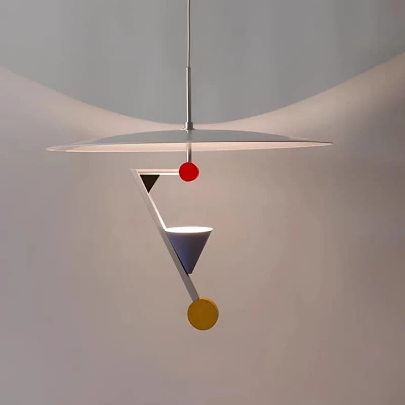 MZISOSOD Lampada a Sospensione in Metallo Stile Memphis, Illuminazione Bianca Calda per Soggiorno, Camera da Letto, Sala da Pranzo, Plafoniera Moderna