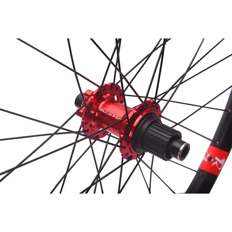 RUJIXU Set di ruote per bici MTB 29 26 27.5 AM Enduro DH 39 mm Cerchio largo 148 Boost Hub 142 Thru Axle135 QR 6 nottolini 3 dentiRuota per bicicletta