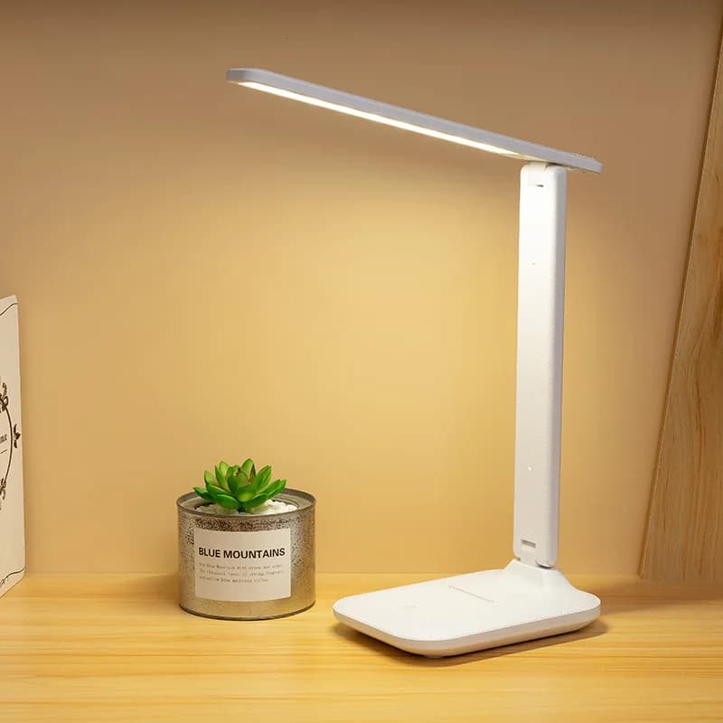 Lampada da Tavolo LED 6000mAh Ricaricabile USB/Connessa alla Presa, Dimmerabile a Regolazione Continua, Lampada da Scrivania Pieghevole Touch, Protezione Occhi, Luce Notturna per Lettura