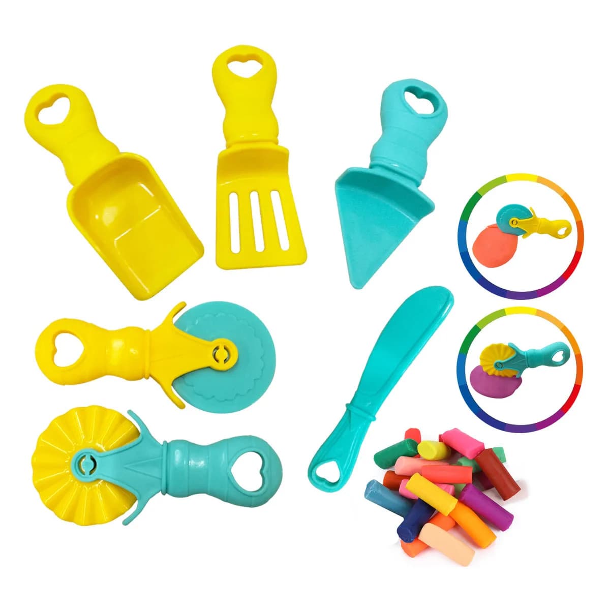 Strumento per il gioco dell'impasto per bambini Taglierina a rullo per cartoni animati Accessori per plastilina Set di coltelli Stampo per coltelli Giocattolo per l'educazione precoce