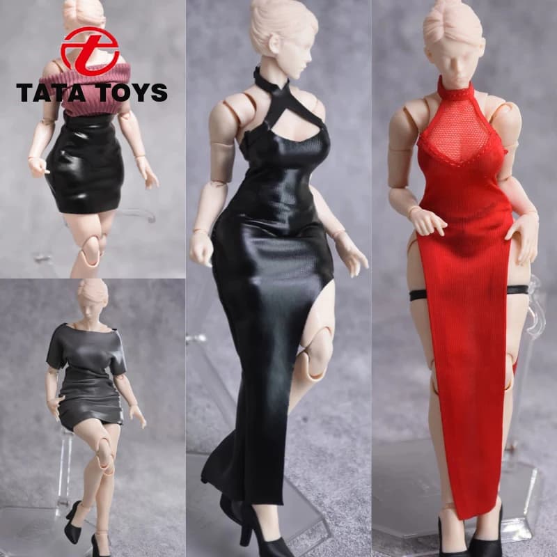 Bambole femminili in scala 1/10 con cheongsam sexy ‌ Abito aderente per action figure da 7 pollici, vestiti per modellini di soldati, accessorio