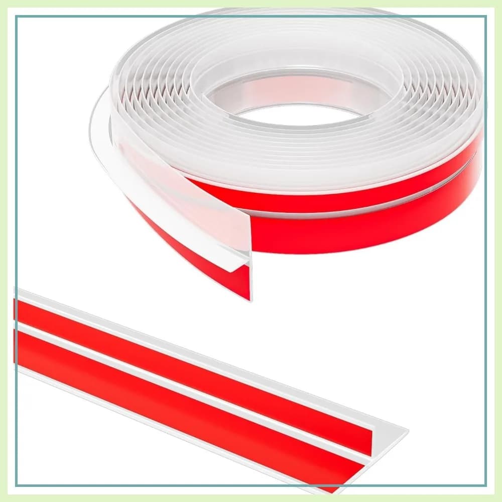 Guarnizione a T per porte, striscia sigillante in silicone da 5 cm x 6 m per fessure di finestre, isolamento termico, guarnizione per doccia, trasparente