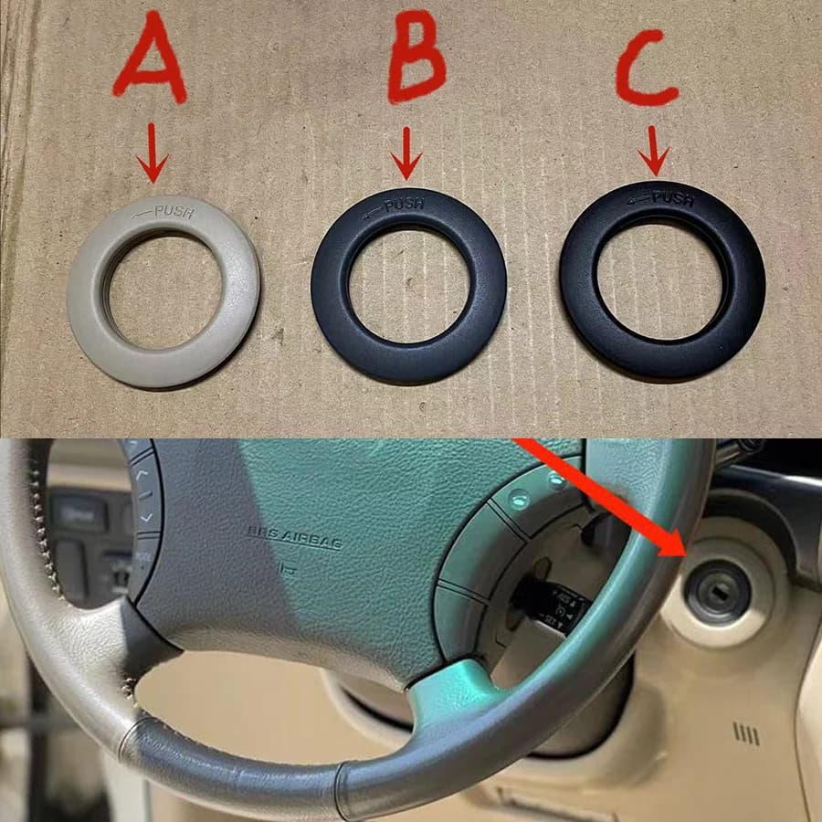 Wooeight 1Pc Portachiavi Foro Blocco di Accensione Supporto Avviamento Auto Trim Copertura Per Toyota Land Cruiser Prado LC120 2002-2007 55445-60100