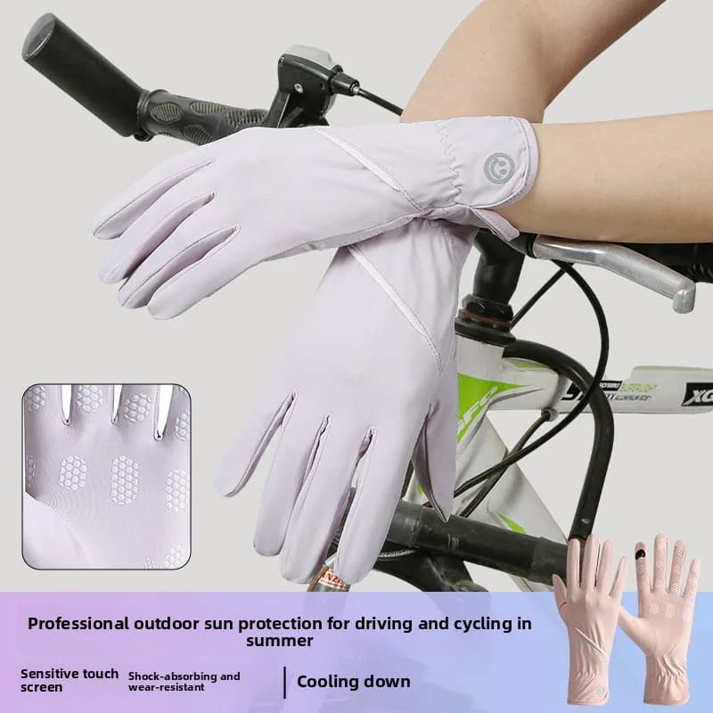 Summer Cycling Gloves with Solar Protection, Extensive Dust Protection, Breathable and Compatible with Touch Screen for Women