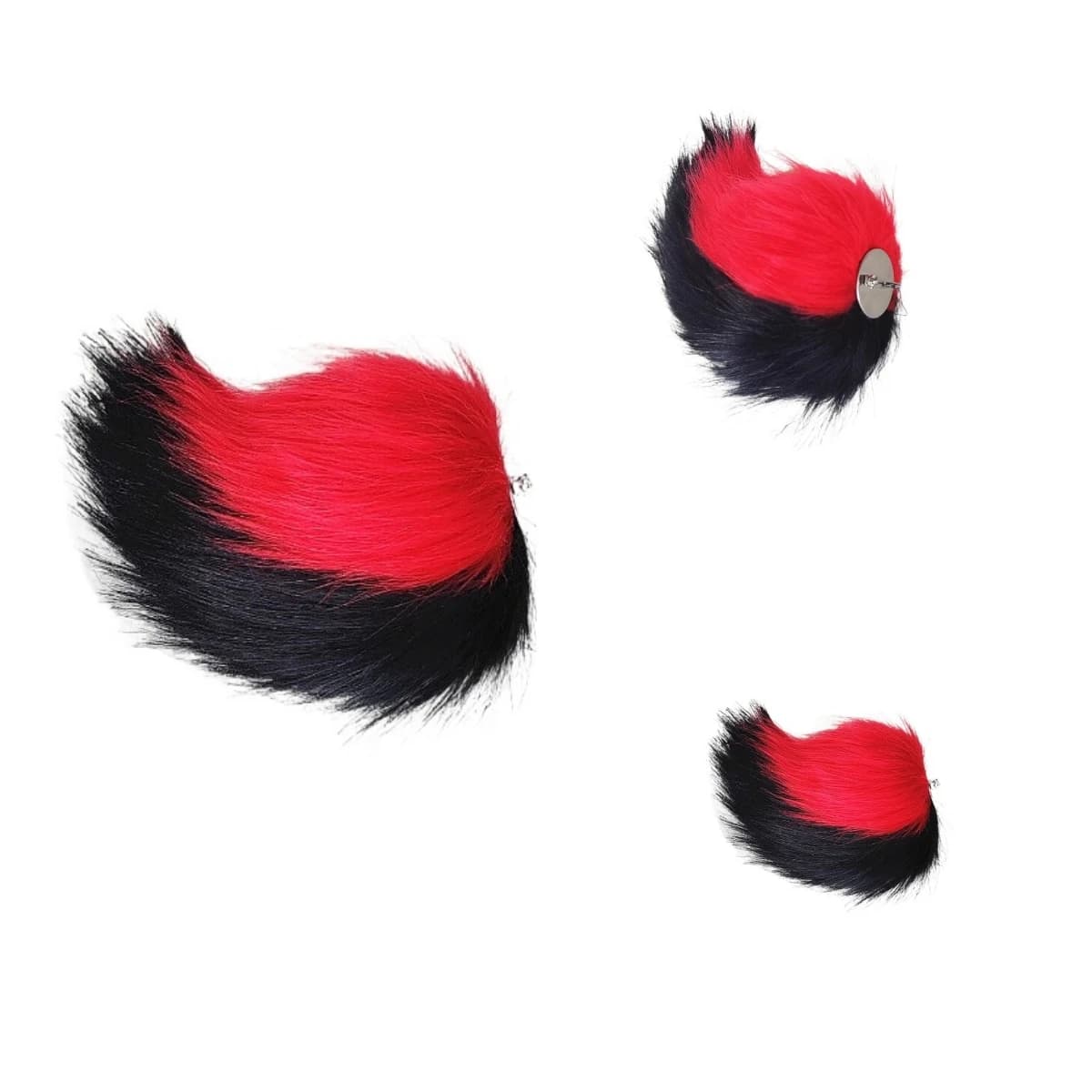 Anime Radio Demon Tail Cosplay Alastor Puntelli Rosso Nero Code in pelliccia sintetica Peluche Volpe Gatto Accessori di Halloween