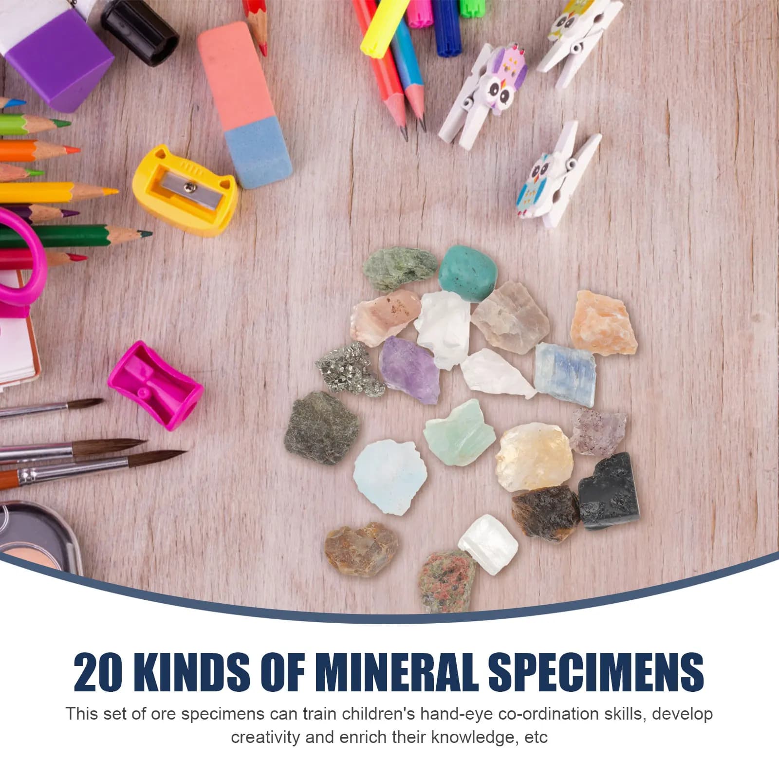 Campione di roccia minerale Giocattolo Geologia Archeologia Collezioni di pietre naturali per bambini piccoli