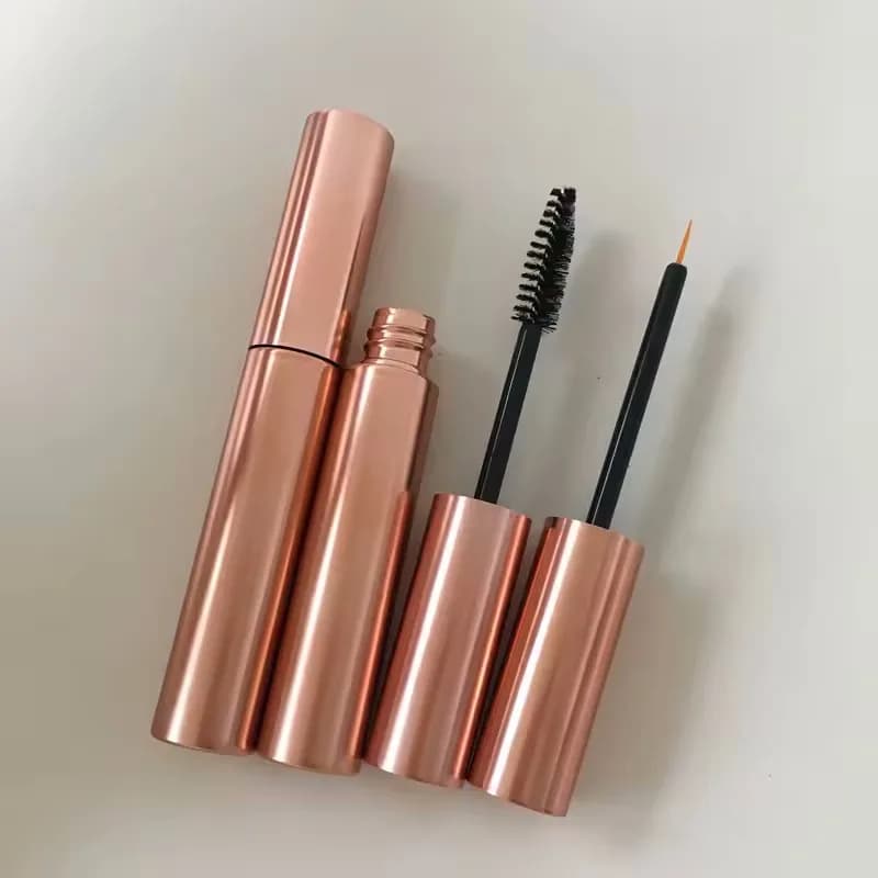 50 pz Vuoto 10 ml Tubi Mascara Opaco Oro Rosa/Tubo Trasparente Eyeliner/Crescita Delle Ciglia Tubo Liquido Strumento di Trucco All'ingrosso