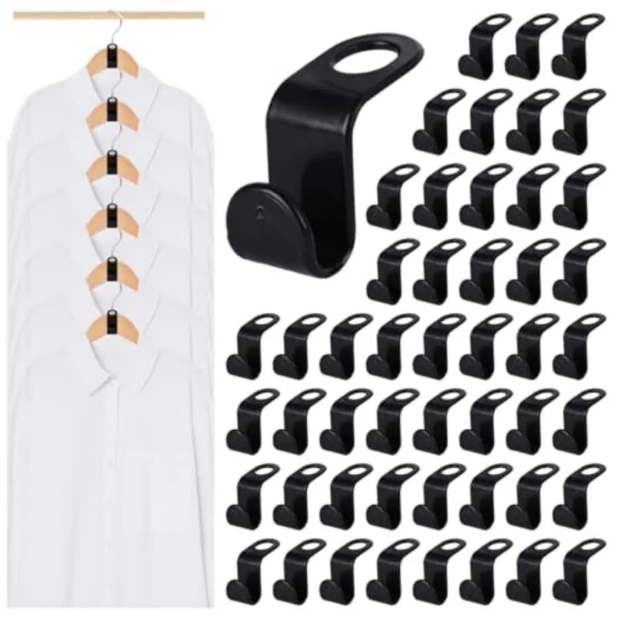 Hanger Extender Hooks, 50PCS Clothes Hanger Connector Hooks Closet Space Savers for Hanging Clothes