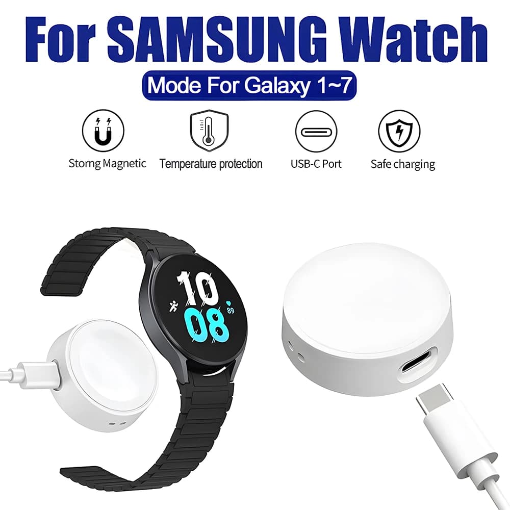 Nuovo caricatore magnetico wireless portatile per Samsung Watch 7 caricatore tipo C porta dock di ricarica per Galaxy Watch 7 6 5 4 3 caricabatterie