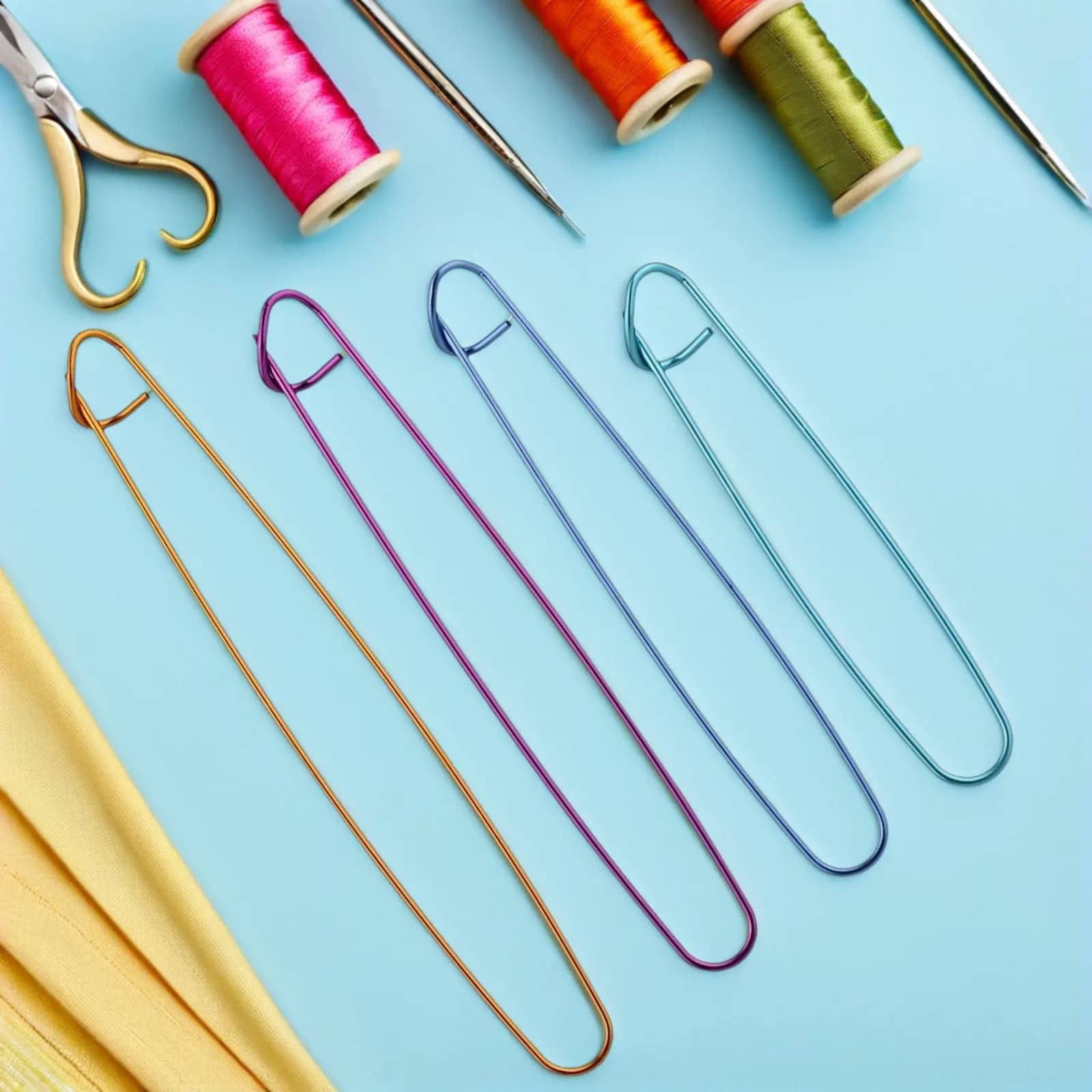24Pcs Vibrant Aluminum Stitch Holders Knitting Stitch Stopper Set for Crochet Hooks Yarn Fixing Tool Knitting Accessories Travel