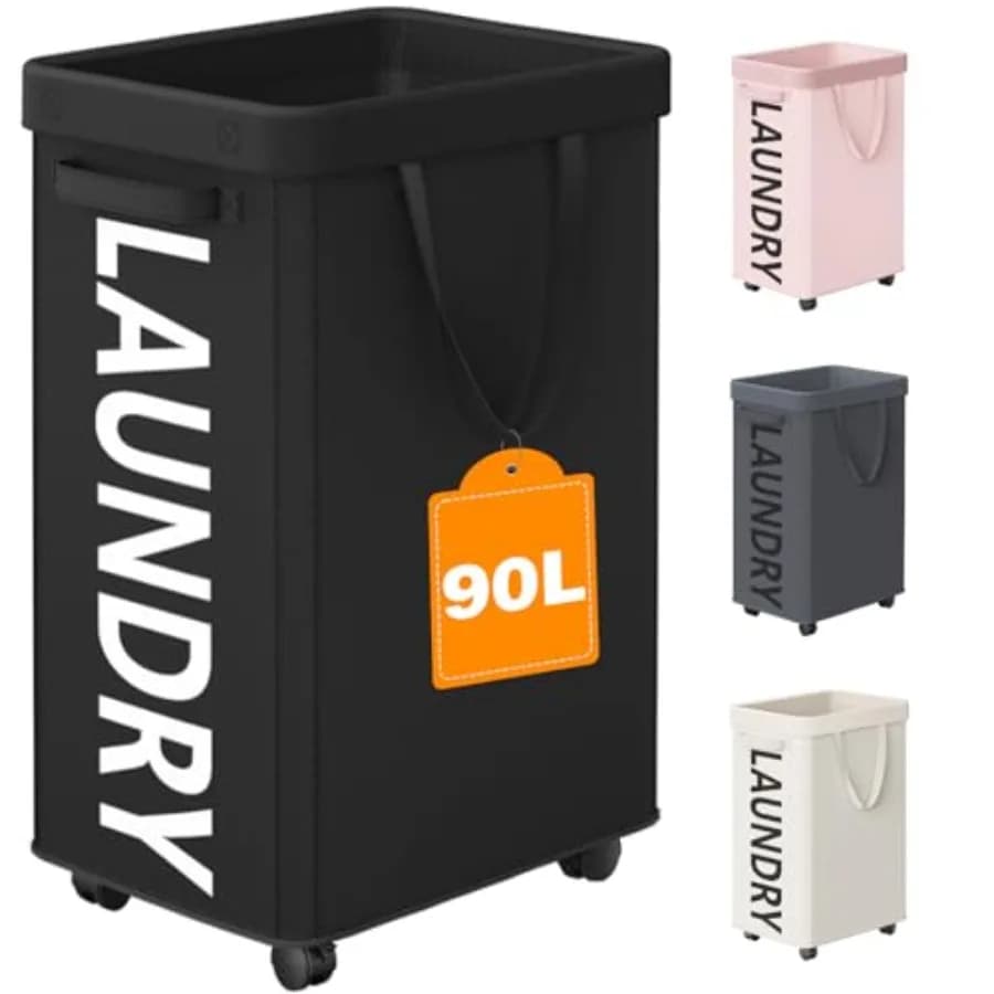 Wallet basket with Wheel 90L, Large Wallet on Wheels with Mesh Removable for the Bedroom