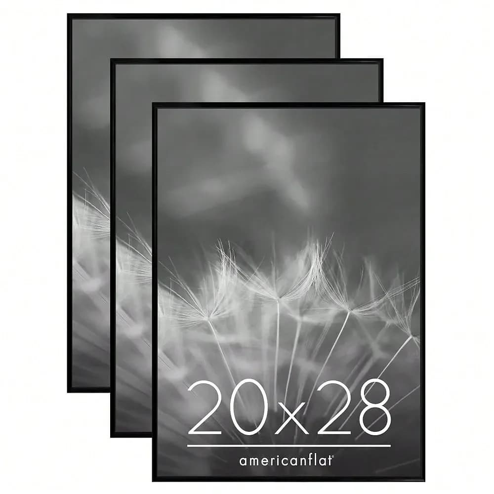 Cornice Portafoto con Copertura Frontale Lucida, Set di 3 Cornici Scorrevoli con Modanatura Integrata, Collezione Fusion