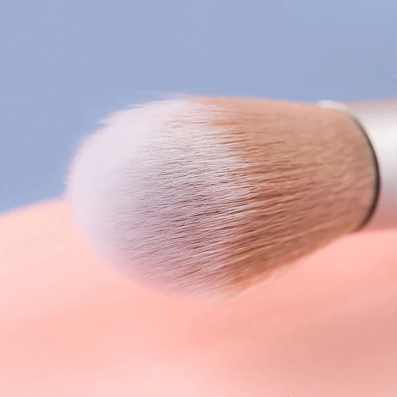 1 Pezzo Pennello Trucco Multifunzionale con Manico Rotondo, Pennello Professionale per Fondotinta e Blush, Accessori Cosmetici
