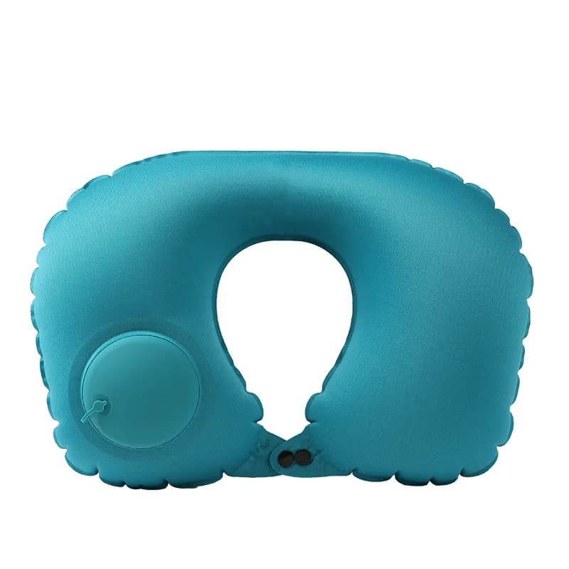 Cuscino da viaggio gonfiabile portatile a forma di U: Cuscino di supporto per il collo da viaggio all'aperto con rotazione a 360° ° Contorni a rotazione libera che si adattano alla curva del collo
