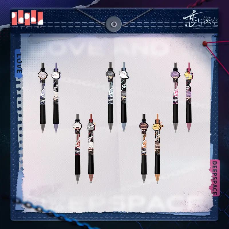 [Merchandise Ufficiale] Set di Penne Gel Cosplay di Zayne Caleb Sylus Rafayel Xavier dal Gioco Anime Love and Deepspace Forbidden Zone Tracker