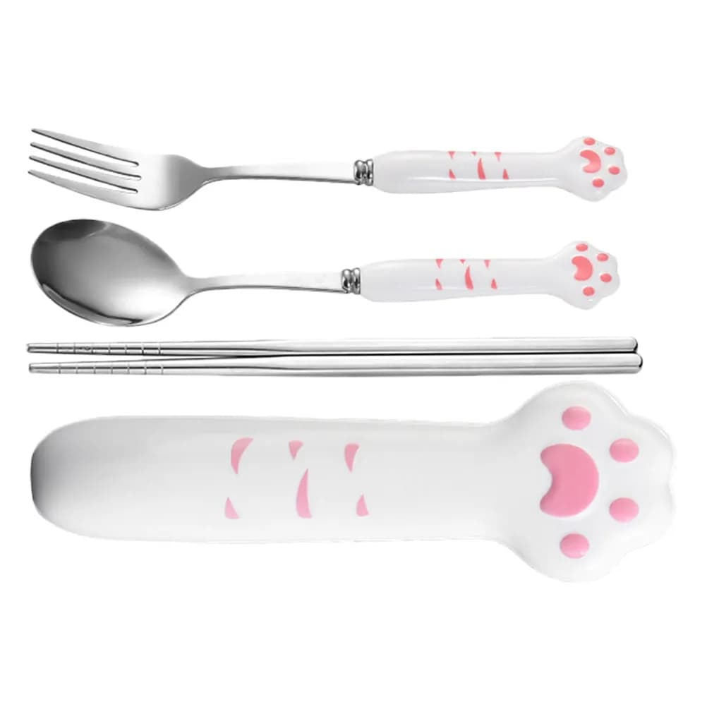 1 set di posate portatili in acciaio inossidabile, stoviglie pieghevoli leggere per campeggio, escursionismo, lunch box, cucchiaio e forchetta riutilizzabili
