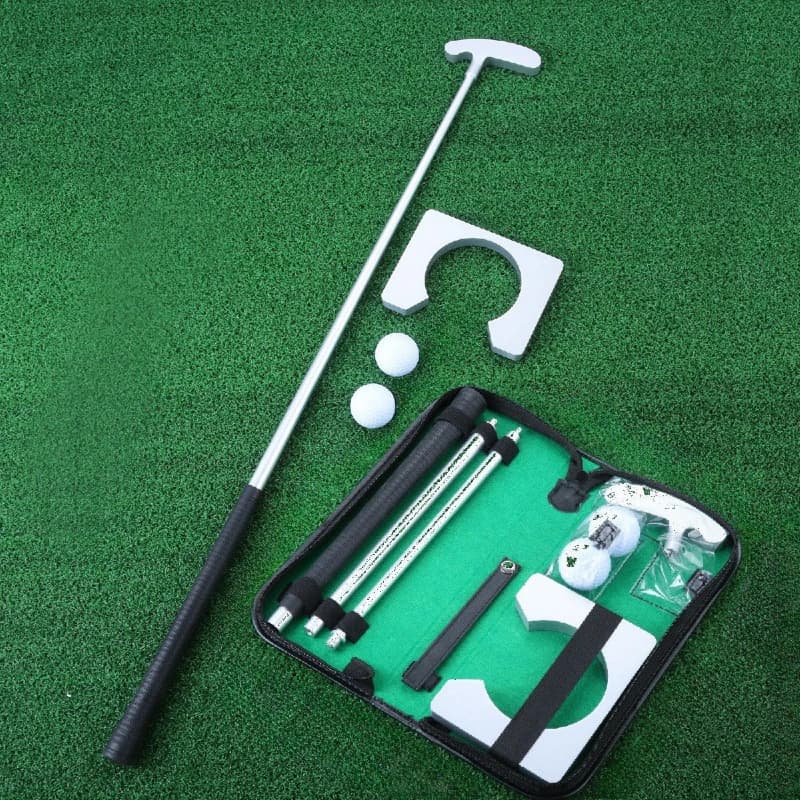 Set combinato di aste per putter da golf Kit di pratica per attrezzature per mini teste di mazze da golf portatili con palla per putter staccabile per interni ed esterni