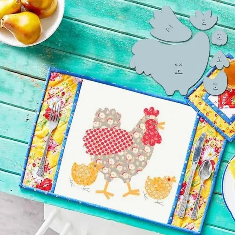 Modello per cucire Modello per quilting acrilico a forma di pulcino Strumento per finitura cucitura Righello per realizzare trapunte Cuscini Tovagliette
