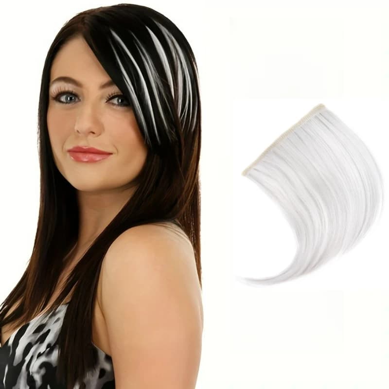 Extension per Capelli Sintetici Colorati con Clip Invisibili BB, Frangia Corta e Liscia per Aumentare il Volume dei Capelli Femminili