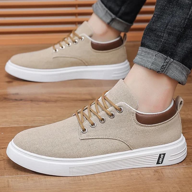 Scarpe da uomo Scarpe di tela alla moda Sneakers da uomo traspiranti per esterni Scarpe casual leggere antiscivolo Scarpe basse da uomo con lacci di design