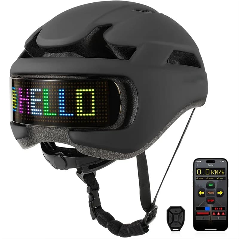 Casco da bici AS98-Smart, bicicletta per adulti e adolescenti con luce LED personalizzata, design fai-da-te tramite APP e telecomando