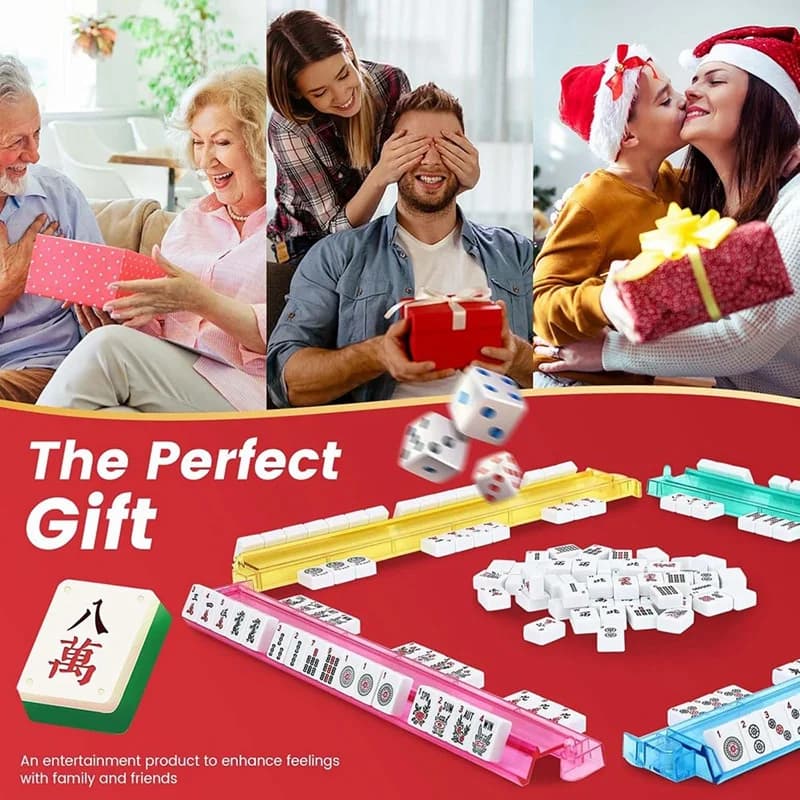 Righello Mahjong americano con asta di spinta 4 colori Portapiastrelle Majiang Accessori e regali Mahjong-SPMI