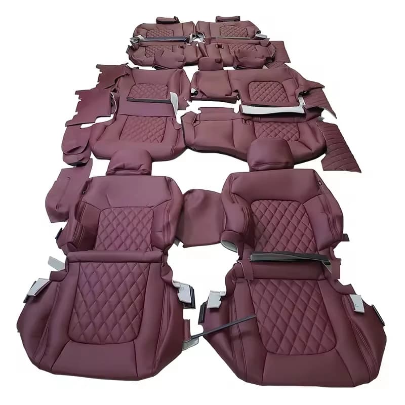 Diamond Leather Car Seat Covers Compatible with Airbag, OEM for 5 Posts, for Toyota, Lexus, Porsche, VW, Mercedes Benz, BMW, Audi
