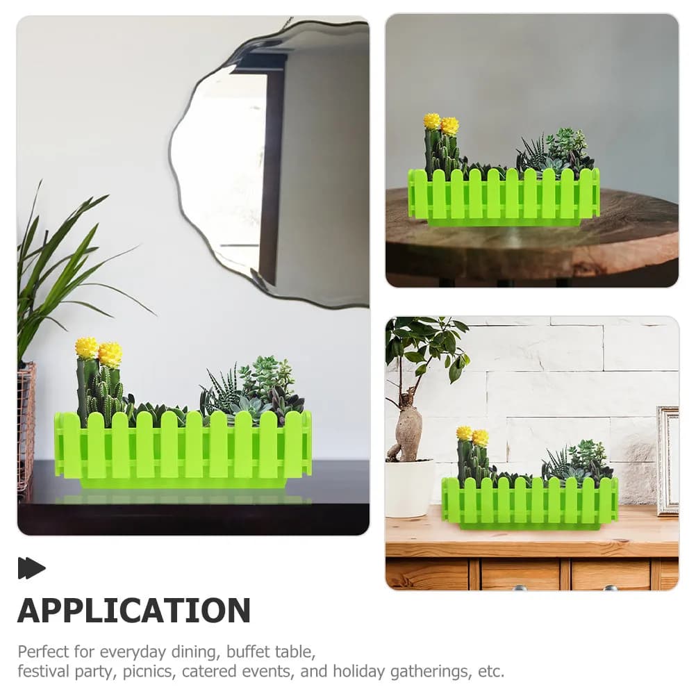 2 Pezzi Fioriera Rettangolare Decorativa in Plastica per Finestra, Vaso da Giardino Esterno con Drenaggio Lungo
