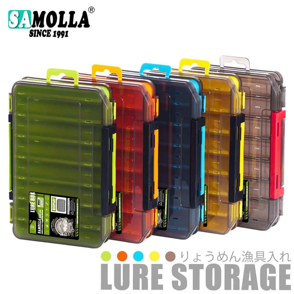 Samolla Double Sided Compact Fishing Tackle Box Durable Versatile Storage Organizer For Lures Hooks Baits Case Gifts For Anglers