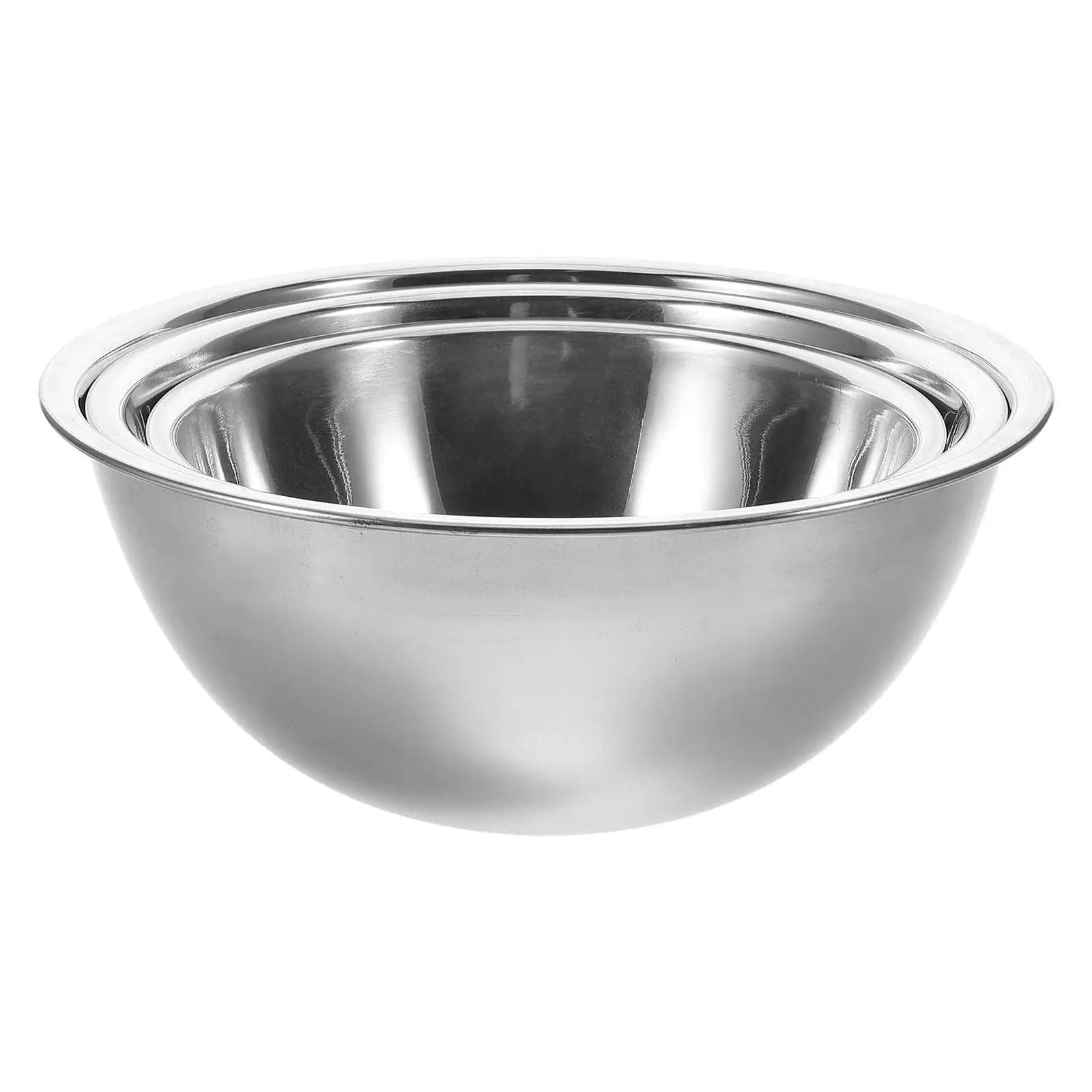3Pcs Stainless Steel Mixing Bowls Set Large Capacity Non-Slip Bottom for Baking Kneading Dough Mixing Ingredients Kitchen Tool