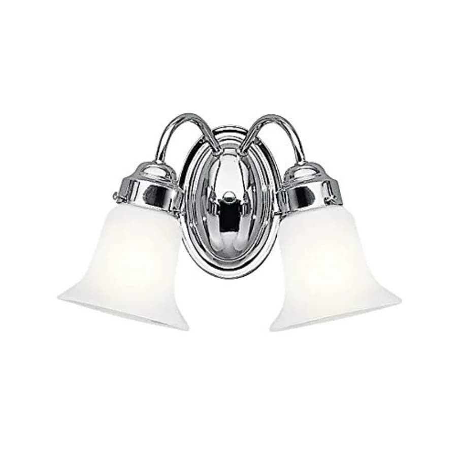 6122CH Lampada da bagno, applique da parete cromata con vetro opalino per illuminazione a specchio sopra il lavabo, moderna illuminazione per il bagno