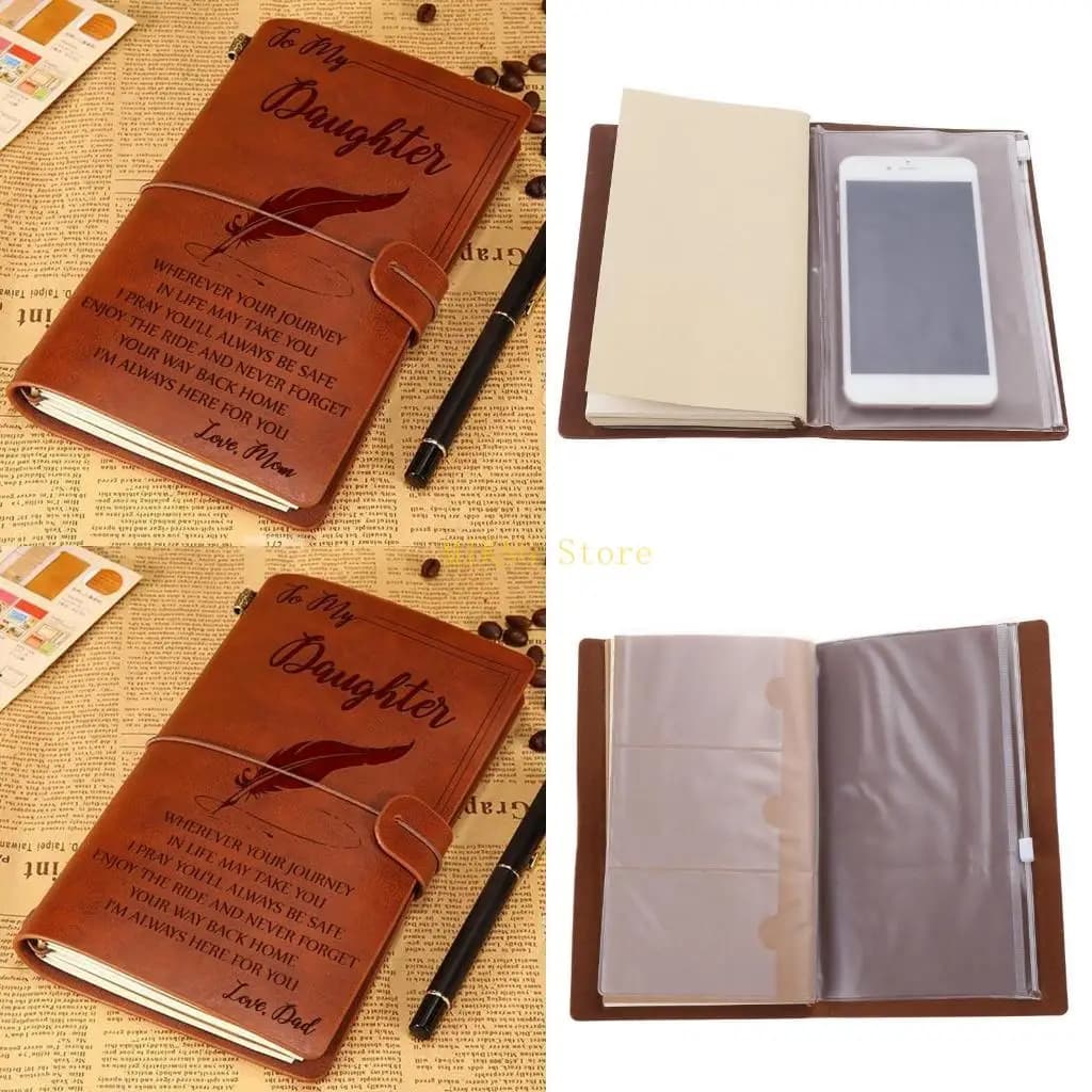 Retro Leather Journal Refillable Budget Planner Memo Book Gift Notebook Notepad best sale