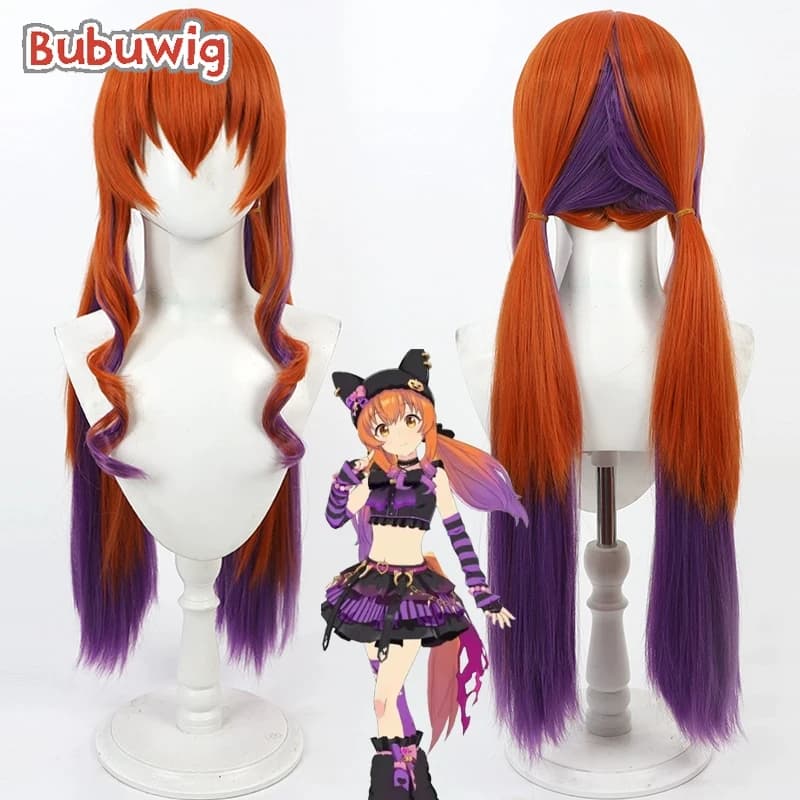 Bubuwig Capelli sintetici Mayano Top Gun Parrucche Cosplay Uma Musume Pretty Derby Mayano Top Gun 70 cm Parrucca di colore misto Resistente al calore